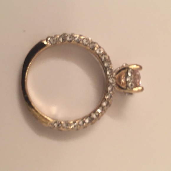18K Rose Gold Filled White Sapphire Diamond Ring - Picture 3 of 5
